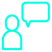 Icon Person Sprechblase tuerkis